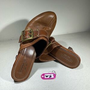Ladies Brown Leather COACH High Heel Shoes 8,5B